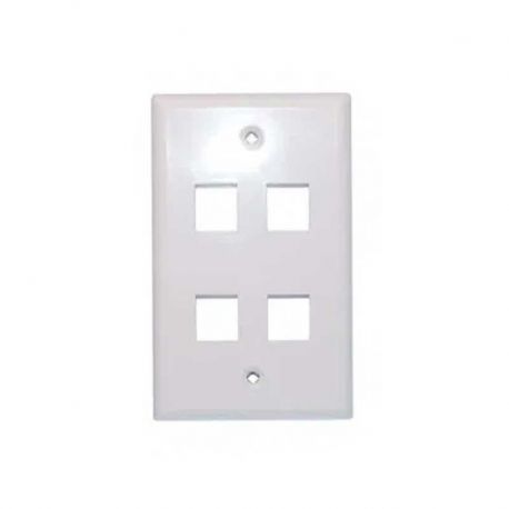 Placa de Pared Genérico CQN-01W-4 4 Puertos Blanco