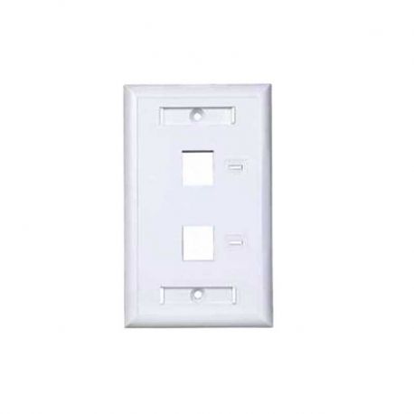 Placa Pared Tekdata FPI-002-WH 2 Puertos Blanco