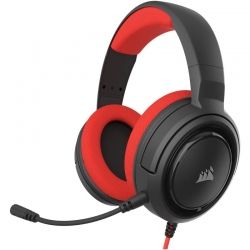 Audífonos Gaming Corsair Hs35 Stereo 3,5mm rojo