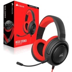 Audífonos Gaming Corsair Hs35 Stereo 3,5mm rojo