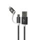Cable 2 en 1 Klip Xtreme KAC-210BK USB Apple 1m