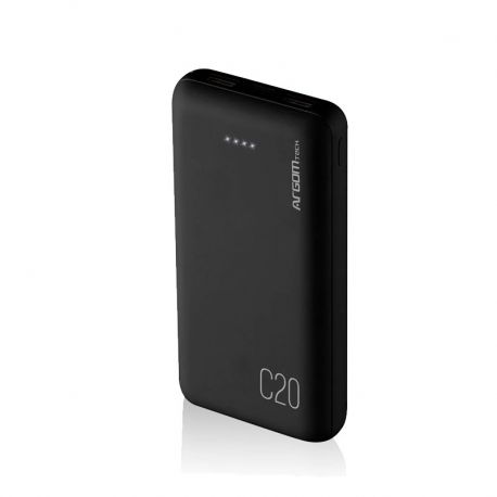 Batería potátil ARGOM C20 20000Mah USBx2 Negro