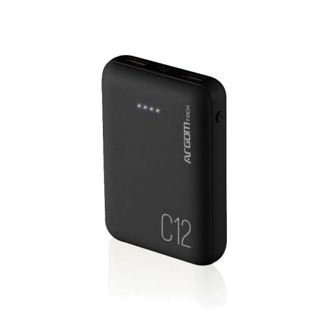 Batería portátil ARGOM C12 12000Mah Usbx2 Negro