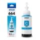 Botella De Tinta Epson T664 color cián Original