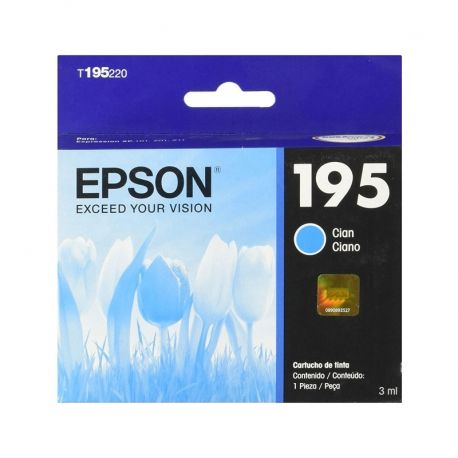 Cartucho De Tinta Epson T195 color cián Original