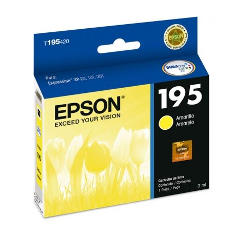 Cartucho De Tinta Epson T195 Original amarillo