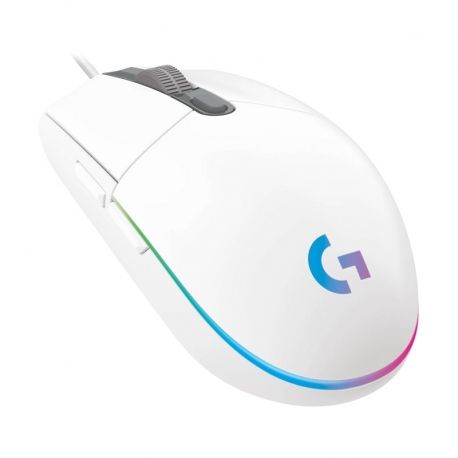 Mouse Logitech G203 Lightsync gaming USB-blanco