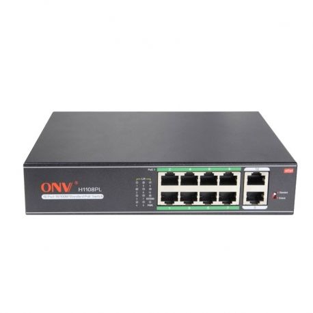Switch ONV-H1108PL) 1-8 puertos soportan PoE) 120W