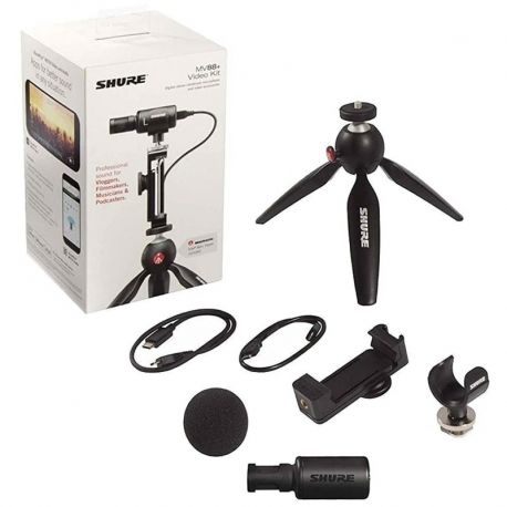 Shure Micrófono estéreo Kit de video Motiv MV88 +